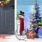 Set of 2 32'''H/34''H Christmas Metal Bike Wheel Snowman Porch Decor